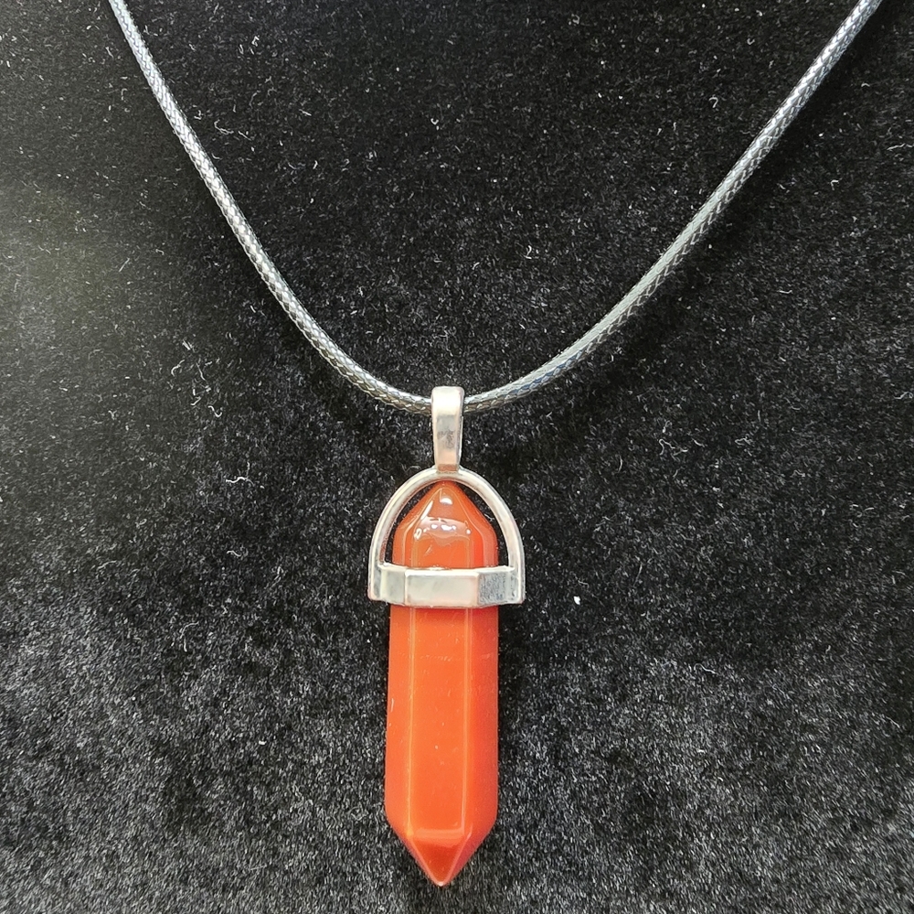 Red Jasper Crystal Pendant Necklace